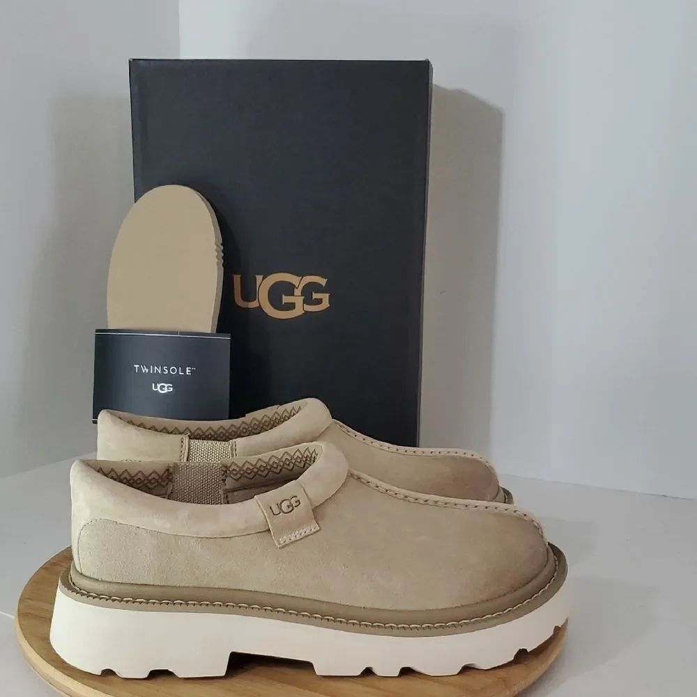 UGG Tasman Lug Slipper Loafer Shoes MEN US 8/ EU 41 Suede Twinsole Mustard Seed